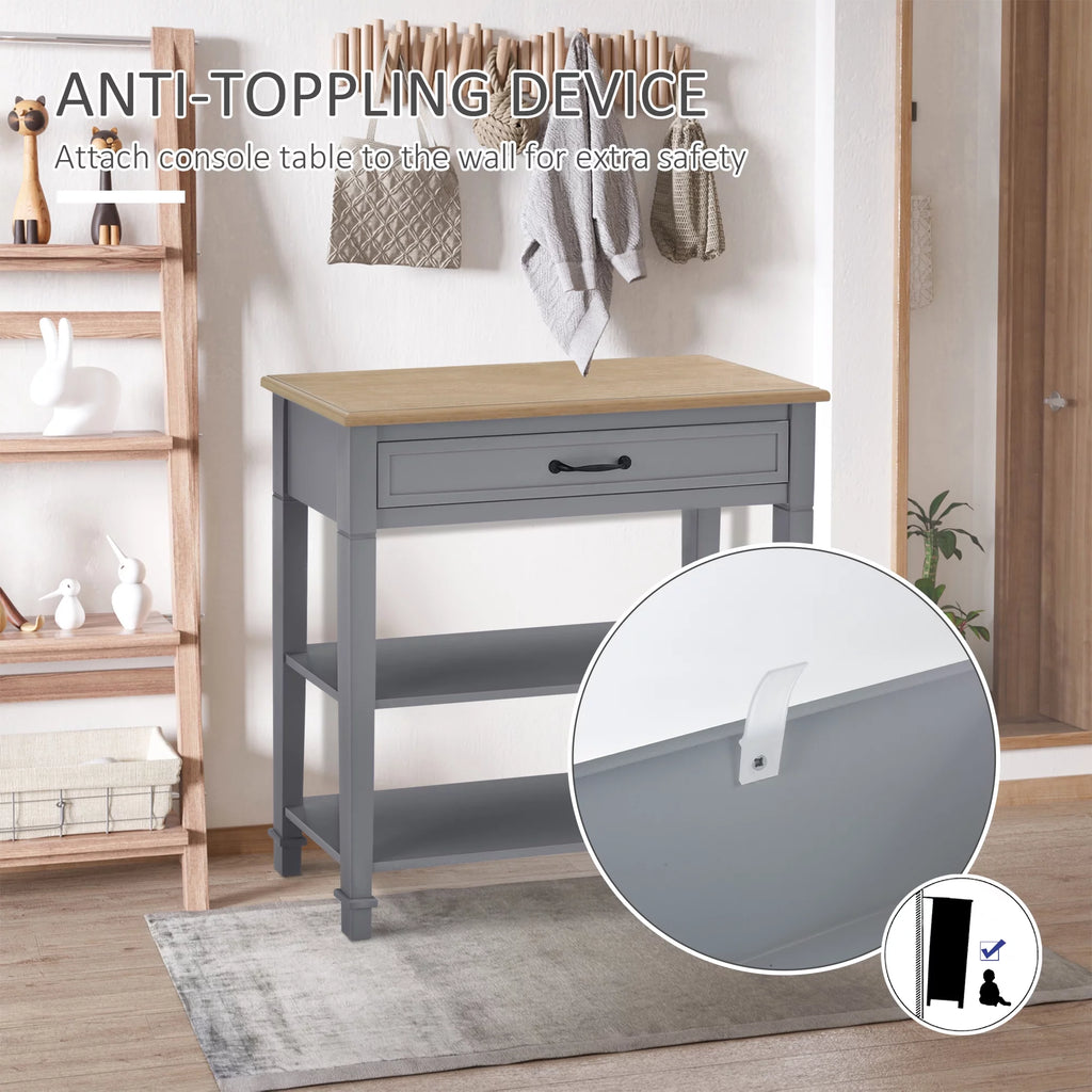Grey Sofa Console Entry Hallway Table with Storage W8827