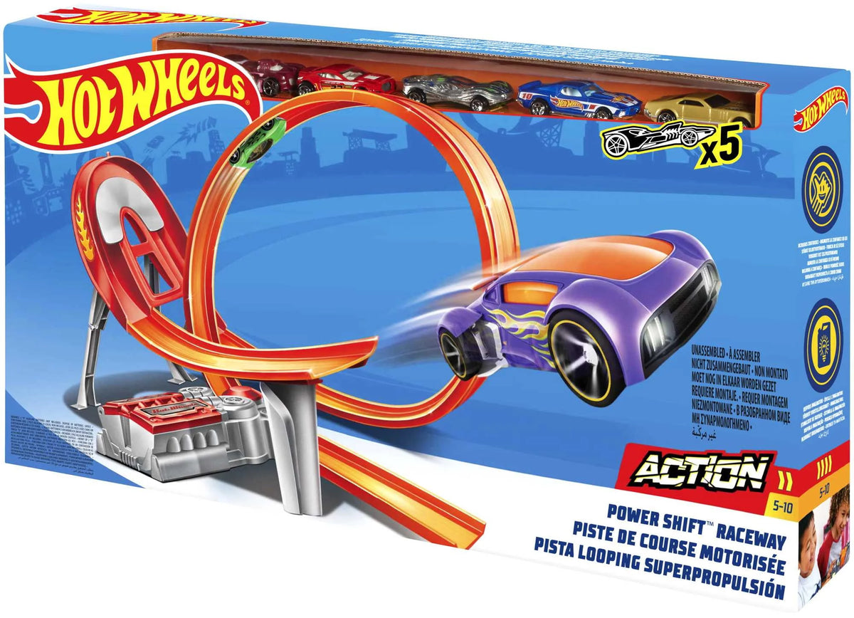 Hot Wheels Motorized Raceway Track Set with 5 Cars Y114796