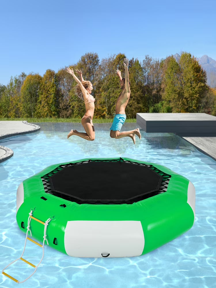 Inflatable Water Trampoline 10ft with 4-Step Ladder in Green and White W485