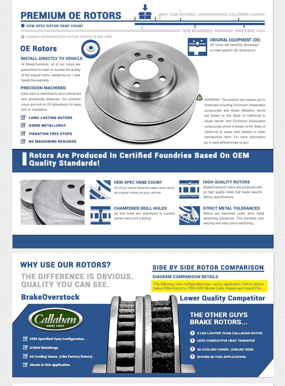Brake Disc Rotors Pair K276