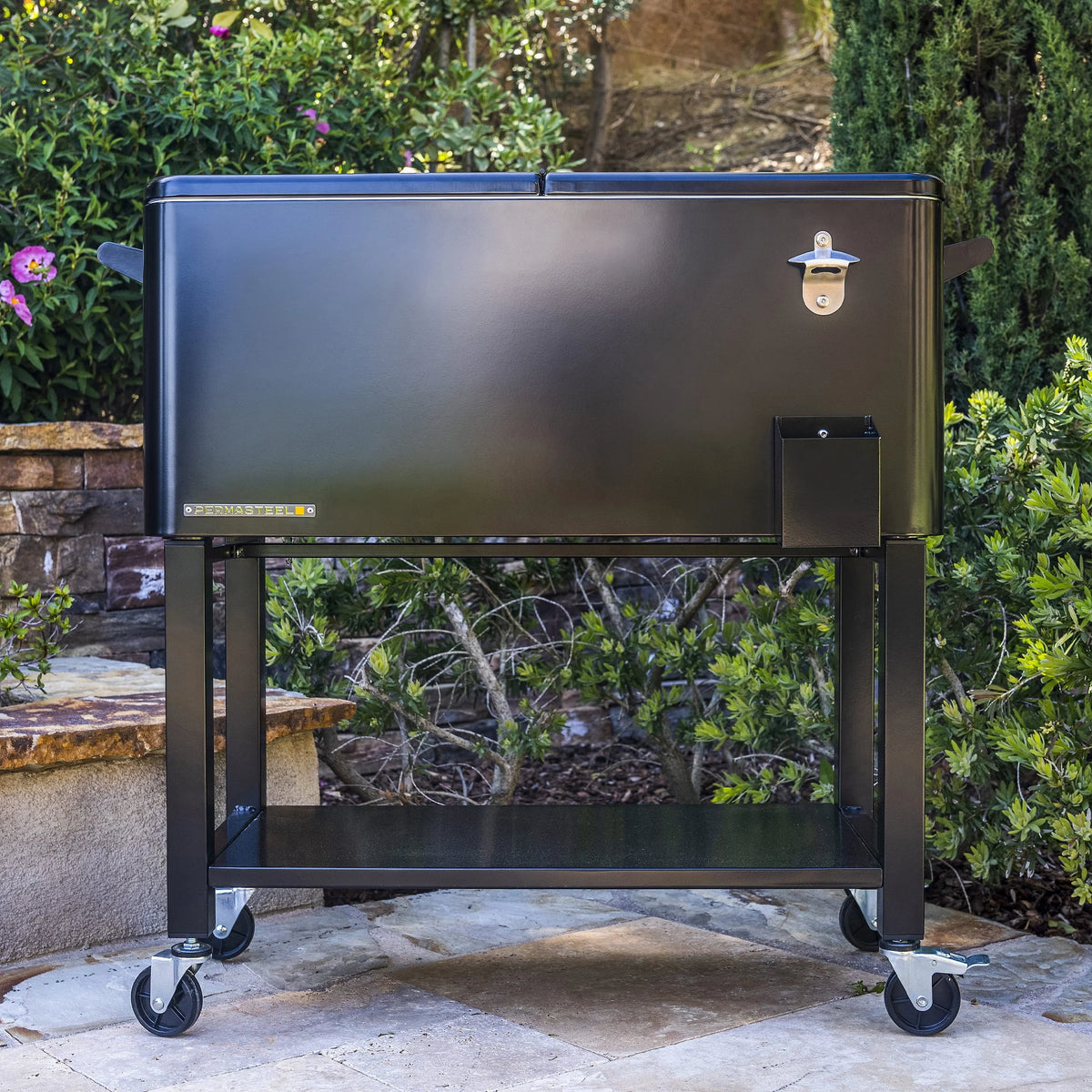 80-Qt Steel Rolling Patio Cooler with Removable Basin A803226