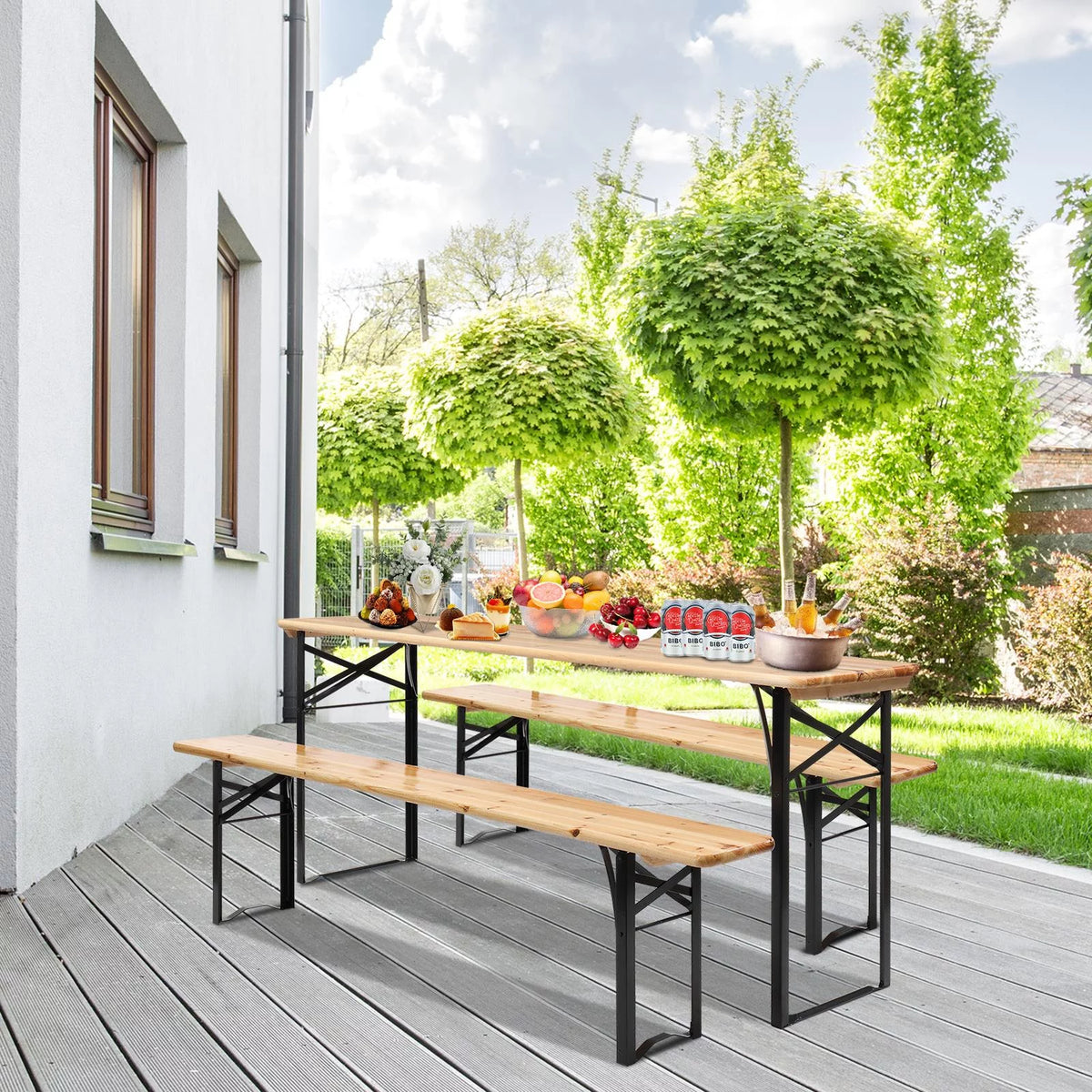 3-Piece Outdoor Folding Picnic Table Bench Set B1320