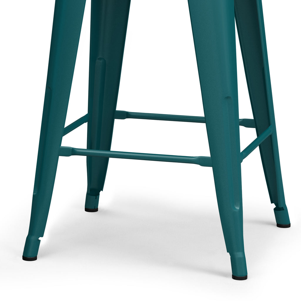 Teal Blue Counter Height Stool Set of 4 Y71146