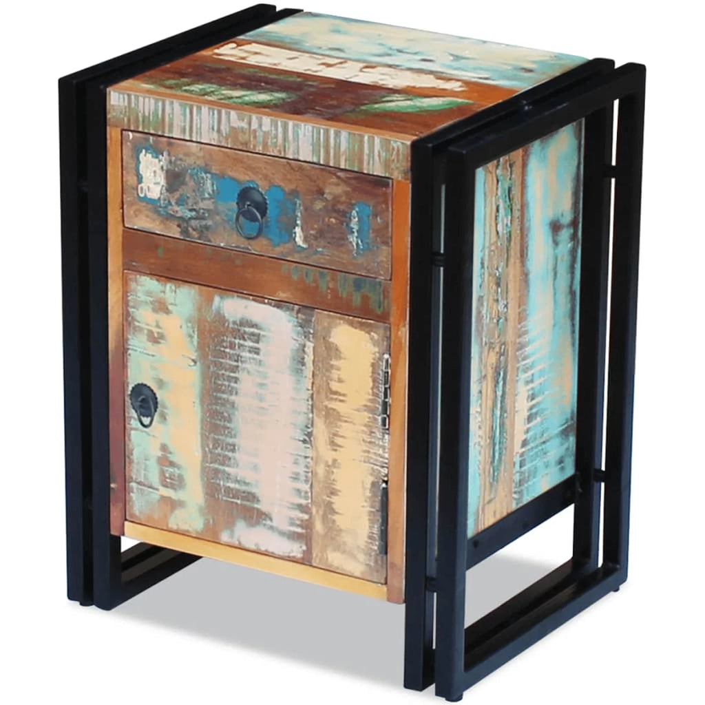 Reclaimed Wood Nightstand with Storage Drawer N745633