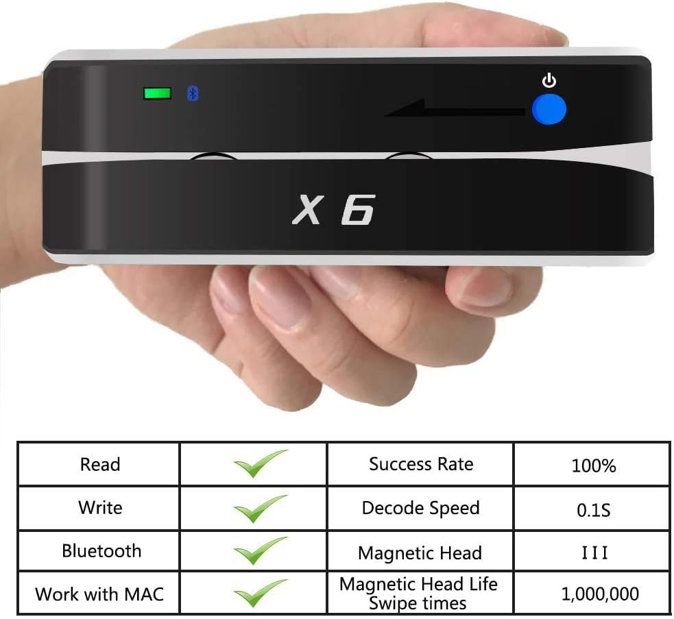 Bluetooth Card Reader Writer USB 3 Tracks Swipe Encoder G1778