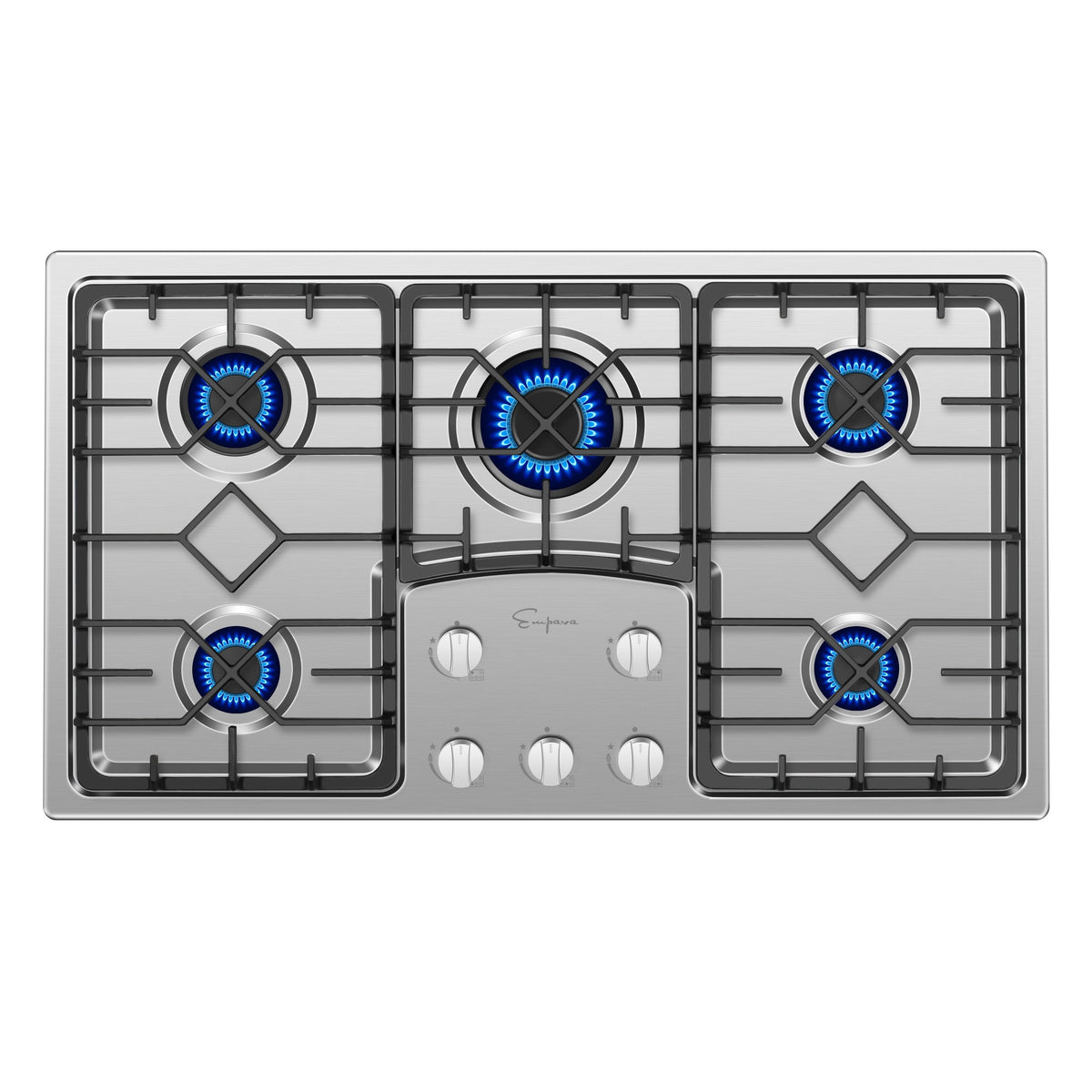 36 Gas Cooktop with 5 Sealed Burners and Cast Iron Grates in Stainless Steel G650990