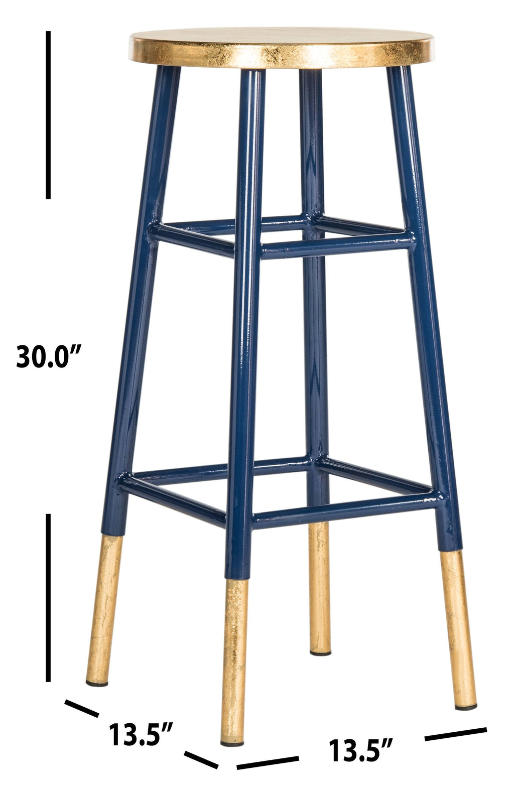 Metallic Bar Stool, White/Gold E29829