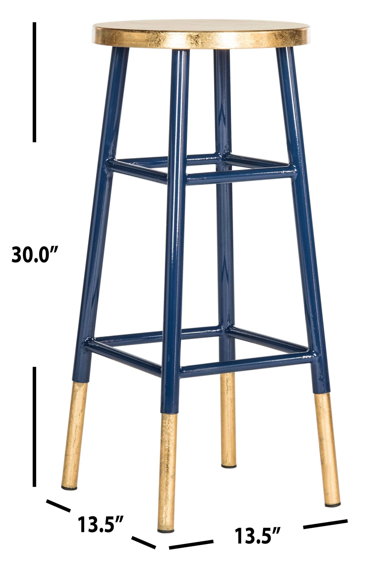 Metallic Bar Stool, White/Gold E29829