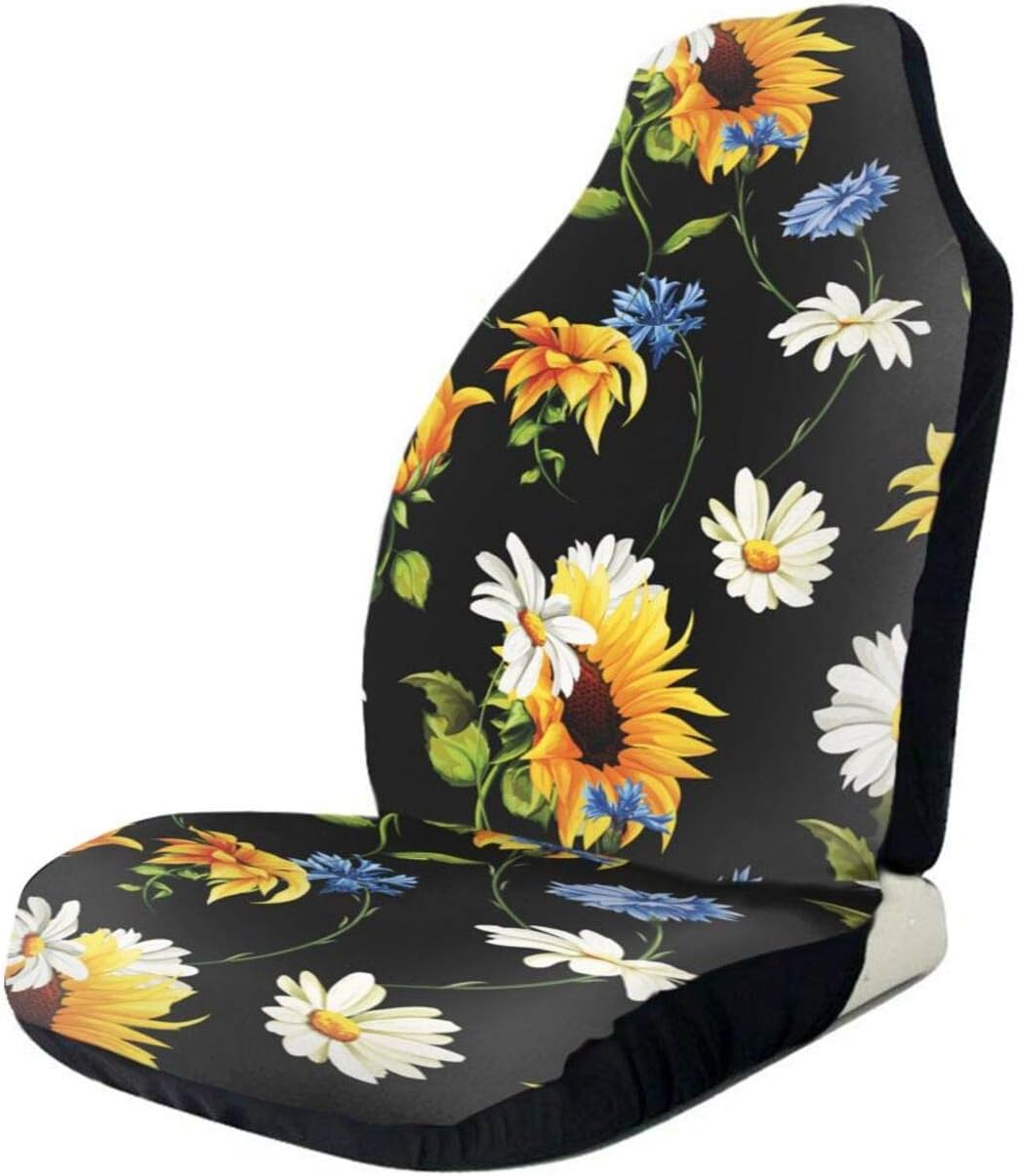 Purple Hearts Printed Bucket Front Auto Seat Covers C992367