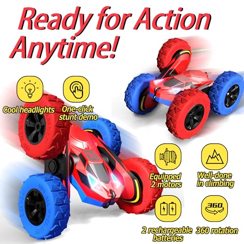 Remote Control Stunt Car with Lights Double-Sided J818