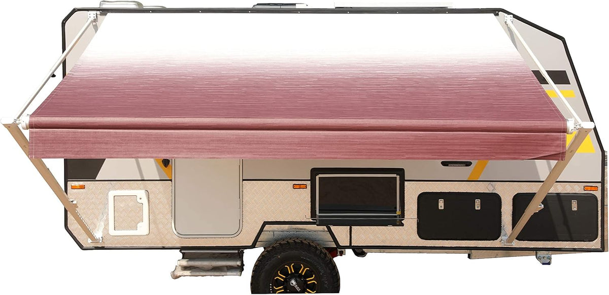 Black 12x8 Ft Retractable RV Trailer Awning G93052