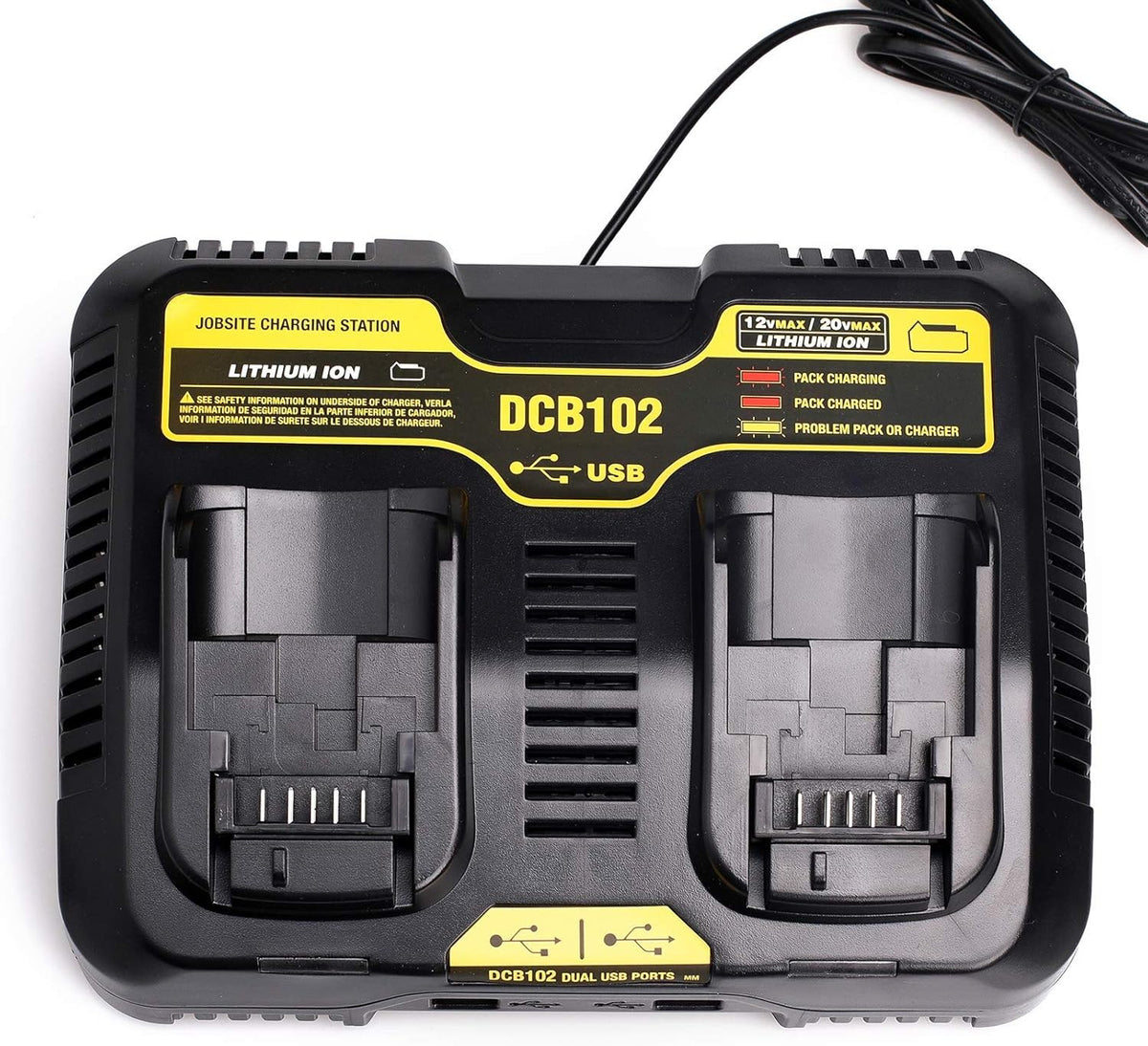 20V Dual Port Battery Charger Pack of 2 K340