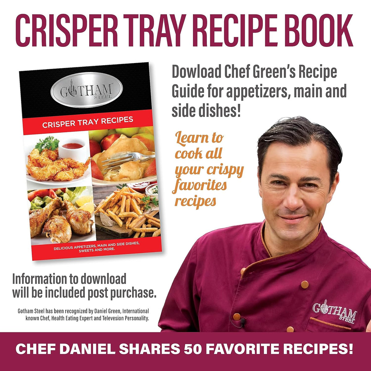 2 Piece Nonstick Air Fryer Tray + Basket, Copper Crisper Tray, 16.5” x 12” X772
