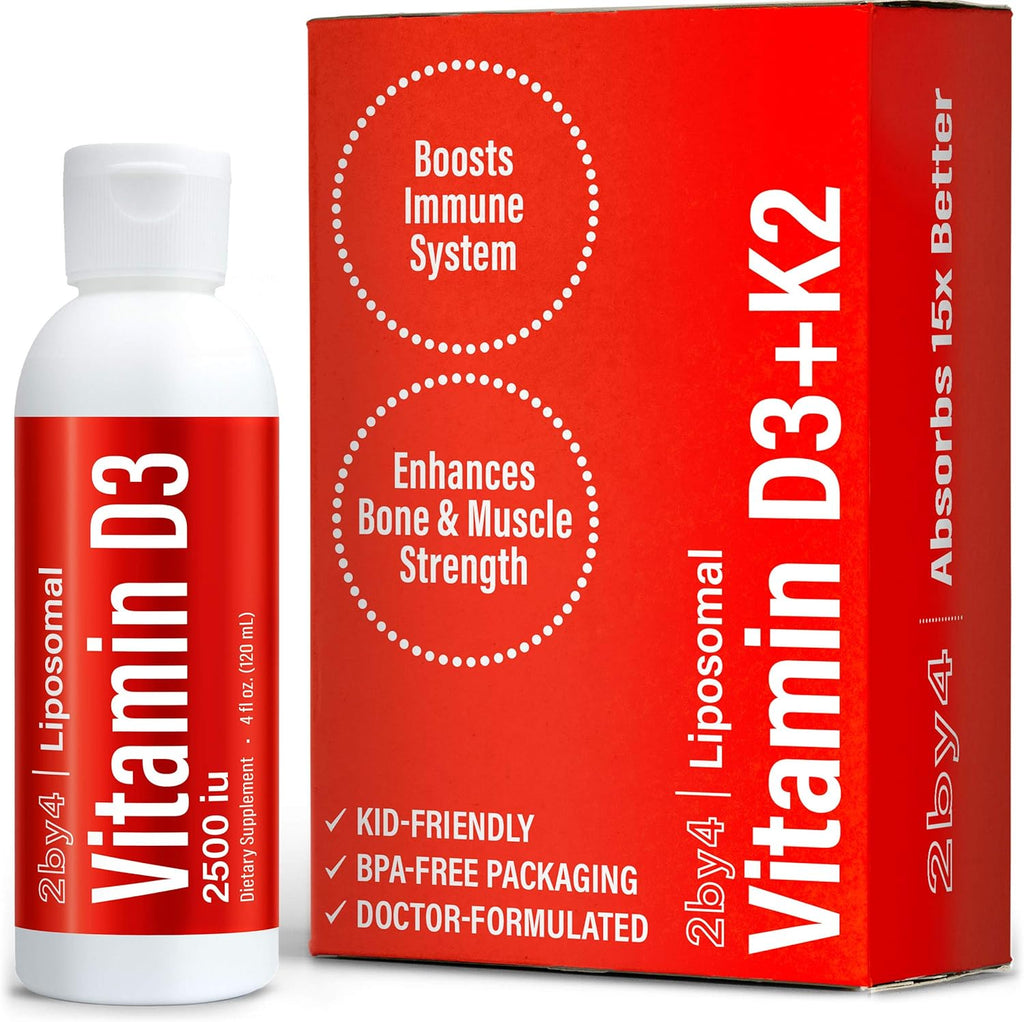 2,500 IU Liquid Vitamin D3 with K2 Supplement, 60 Servings, 4 fl oz A43457