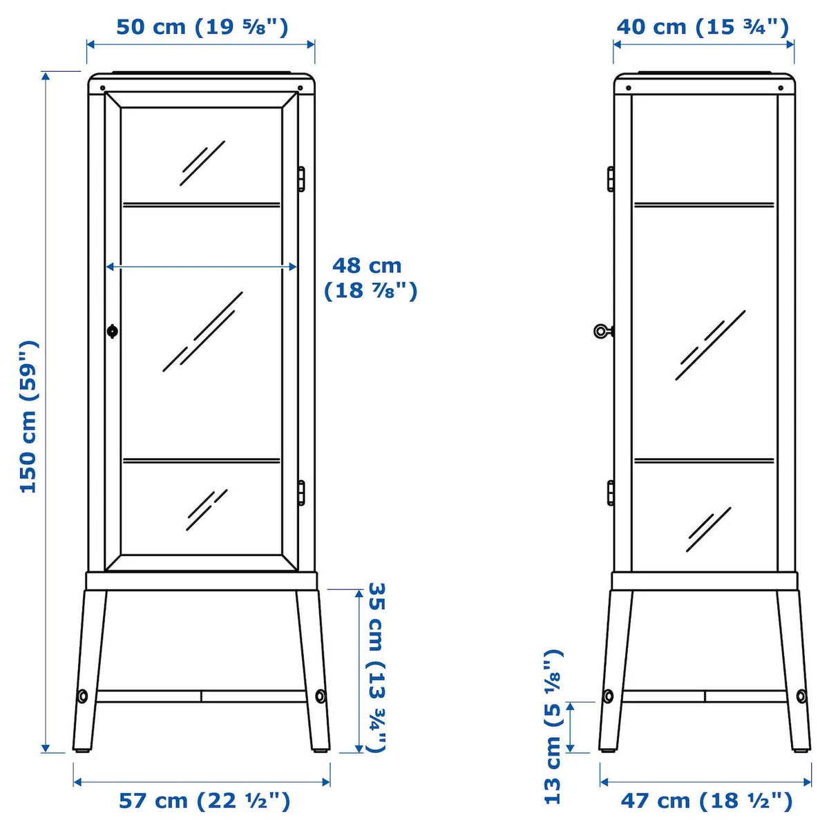 Pale Gray-Green Glass-Door Cabinet K5106
