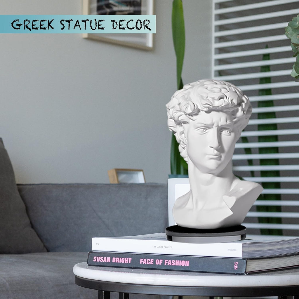 Greek Statue of David Head Bust Sculpture Figurine A369
