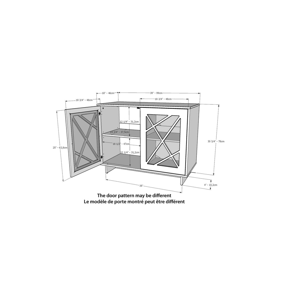 Black 2-Door Storage Cabinet Q8744