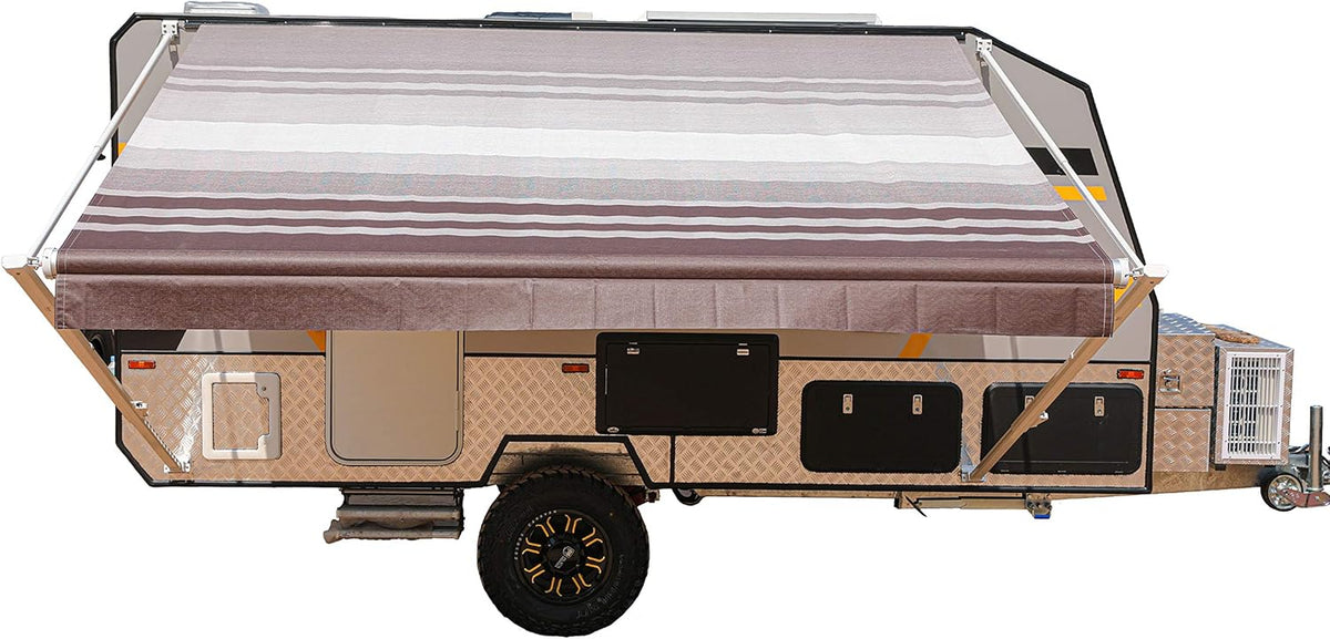 Black 12x8 Ft Retractable RV Trailer Awning G93052