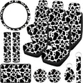 15 Pieces Cow Print Car Seat Covers Full Set I400054