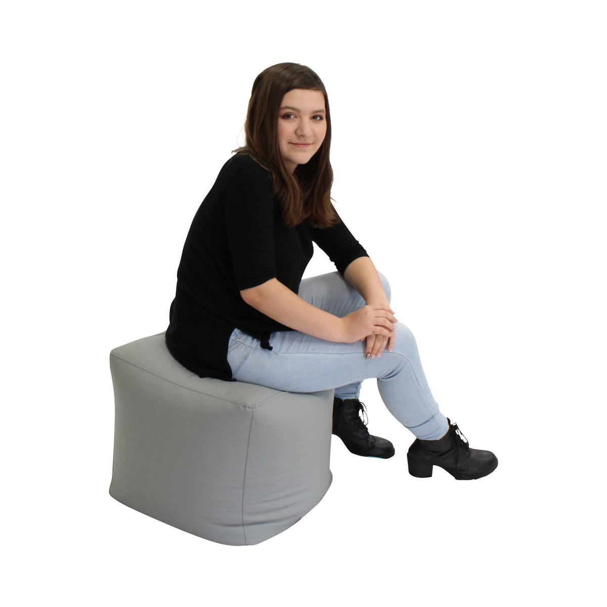 Raspberry Square Bean Bag Pouf K42595