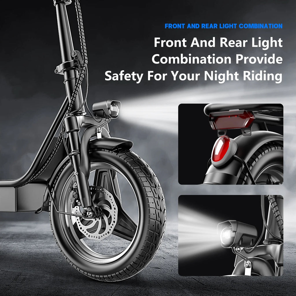 14" Tires 20MPH 25Miles Electric Scooter with Seat & Basket D81119
