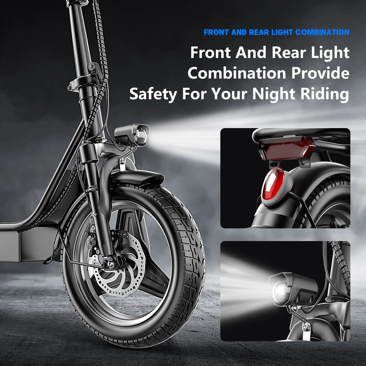 14" Tires 20MPH 25Miles Electric Scooter with Seat & Basket D81119
