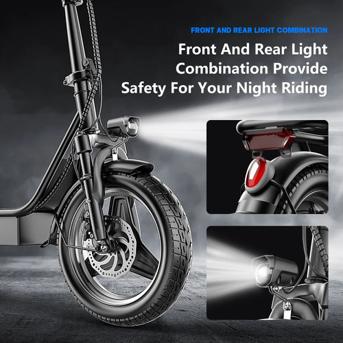 14" Tires 20MPH 25Miles Electric Scooter with Seat & Basket D81119