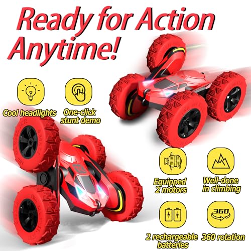 Remote Control Stunt Car with Lights Double-Sided J818