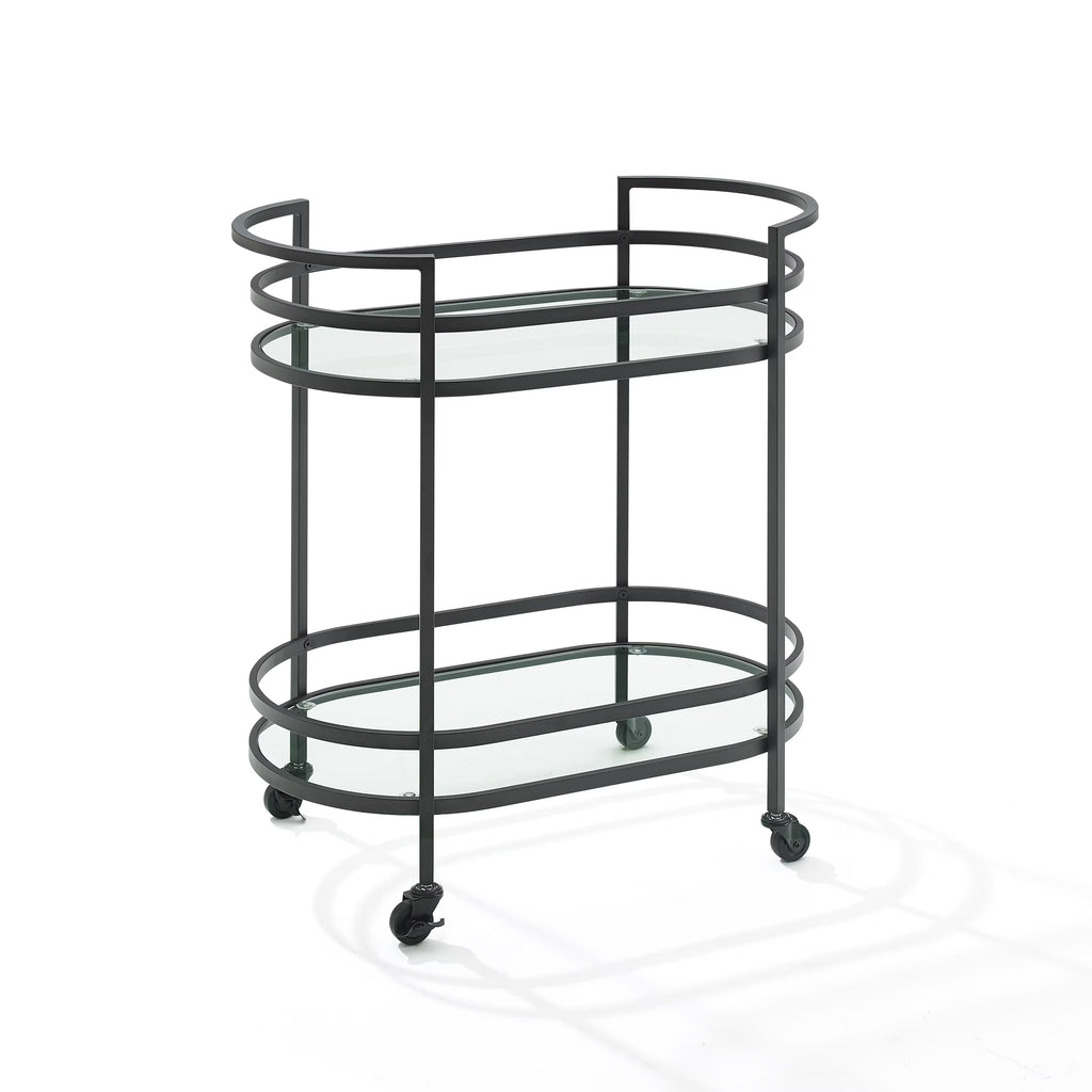 Matte Black Metal Bar Cart J207142