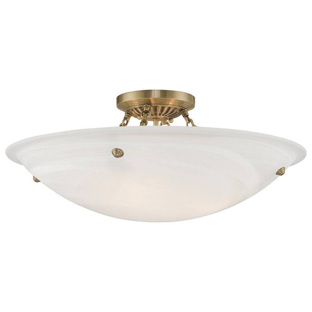4 Light Flush Mount Antique Brass Y748009