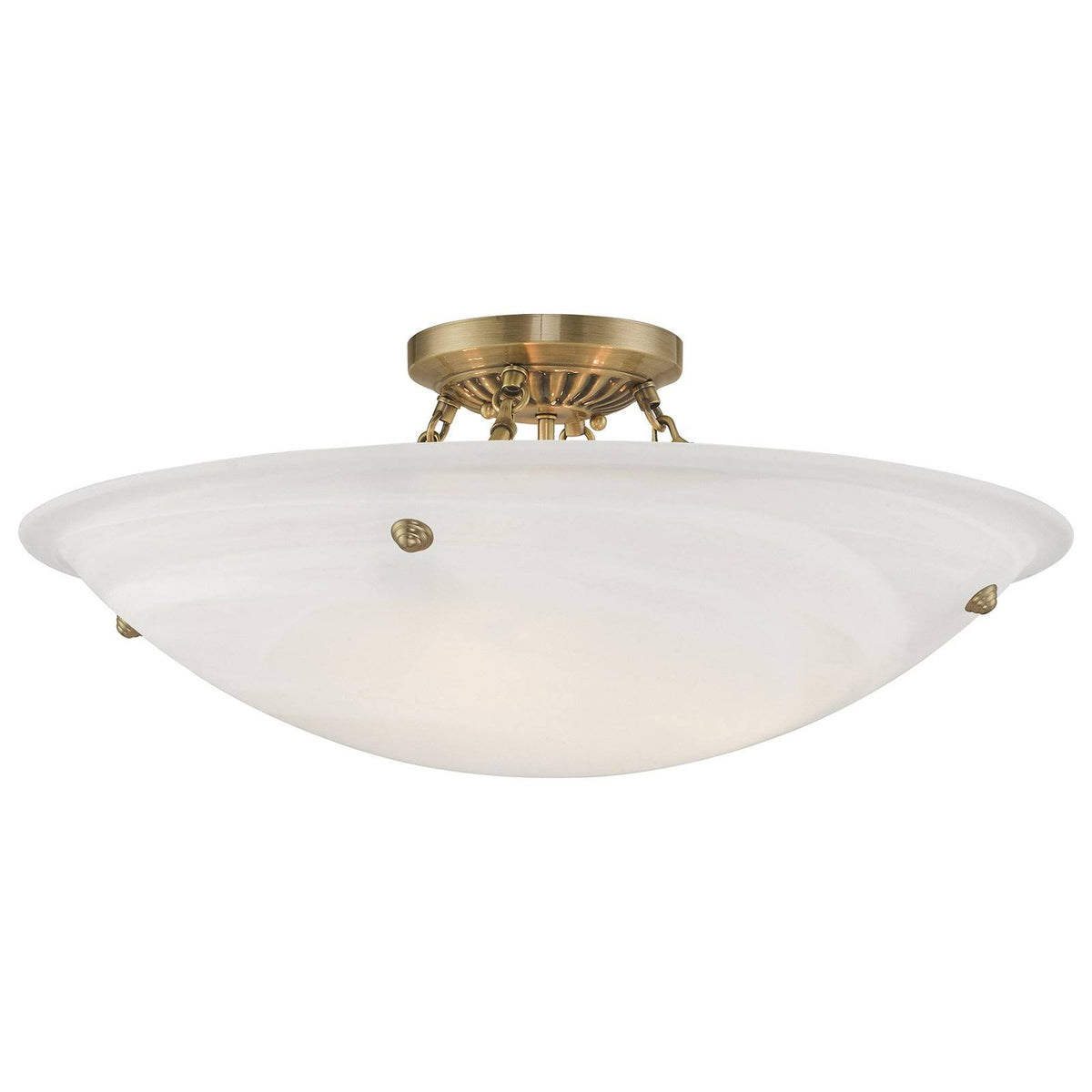 4 Light Flush Mount Antique Brass Y748009