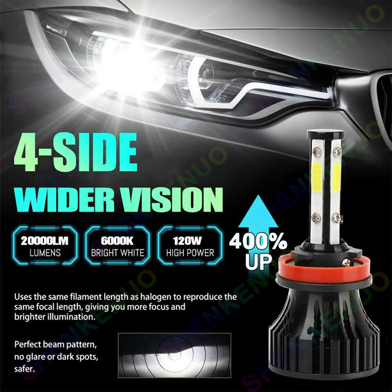 4pc 6000K White H9 H11 High/Low Beam Headlights M182