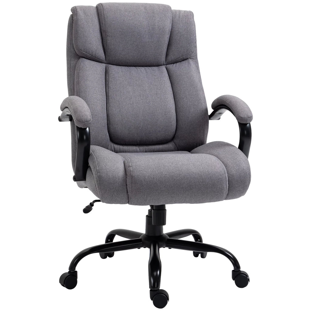 Light Grey Linen Fabric High Back Executive Office Chair V924901