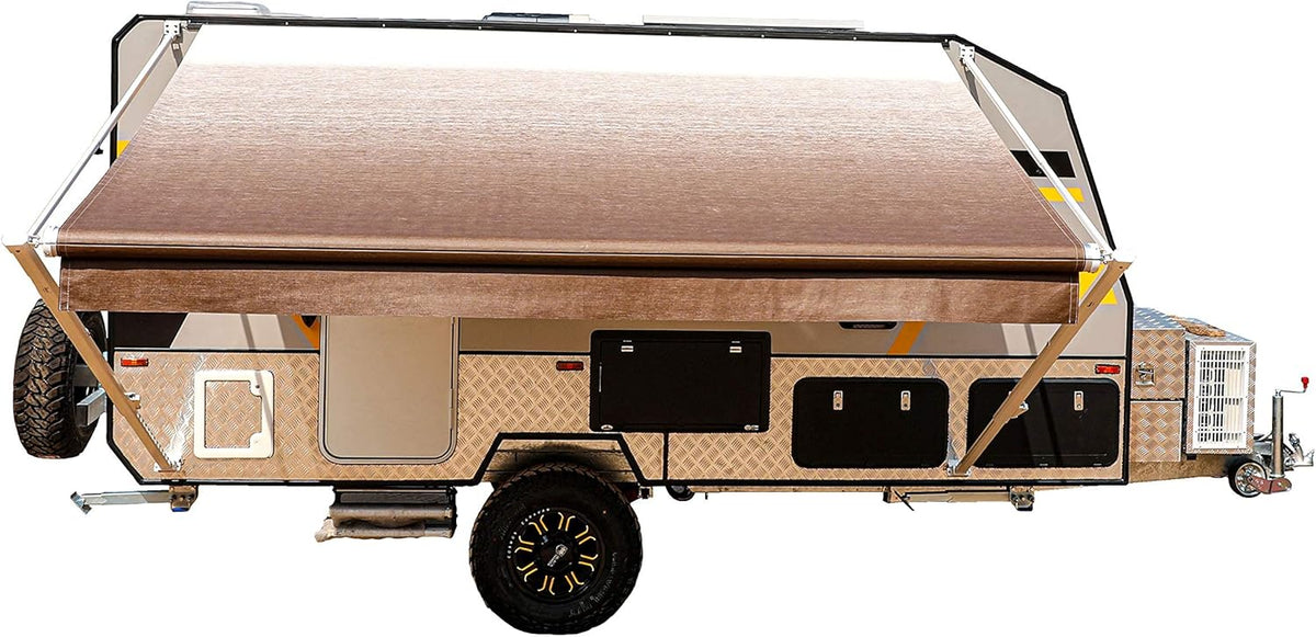 Black 12x8 Ft Retractable RV Trailer Awning G93052