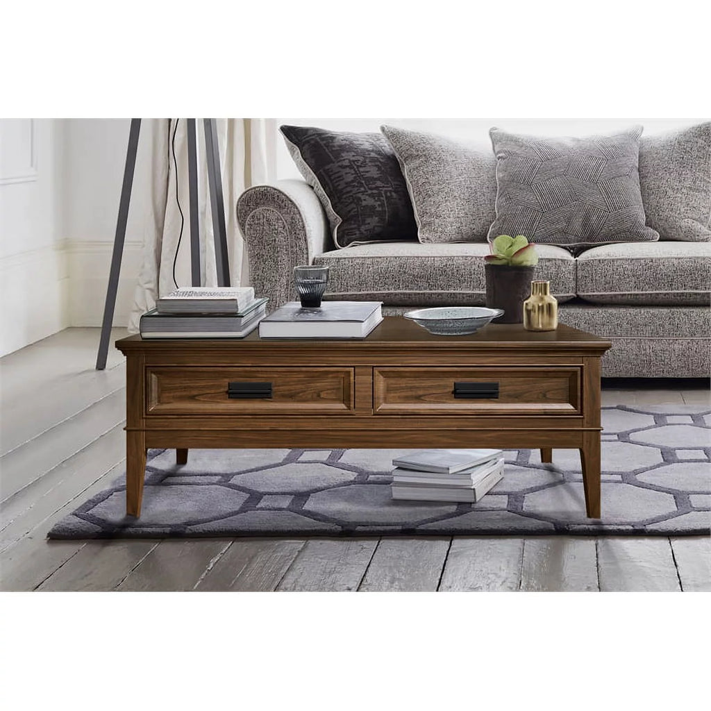 Brown Cherry 2 Drawer Wood Coffee Table H274191