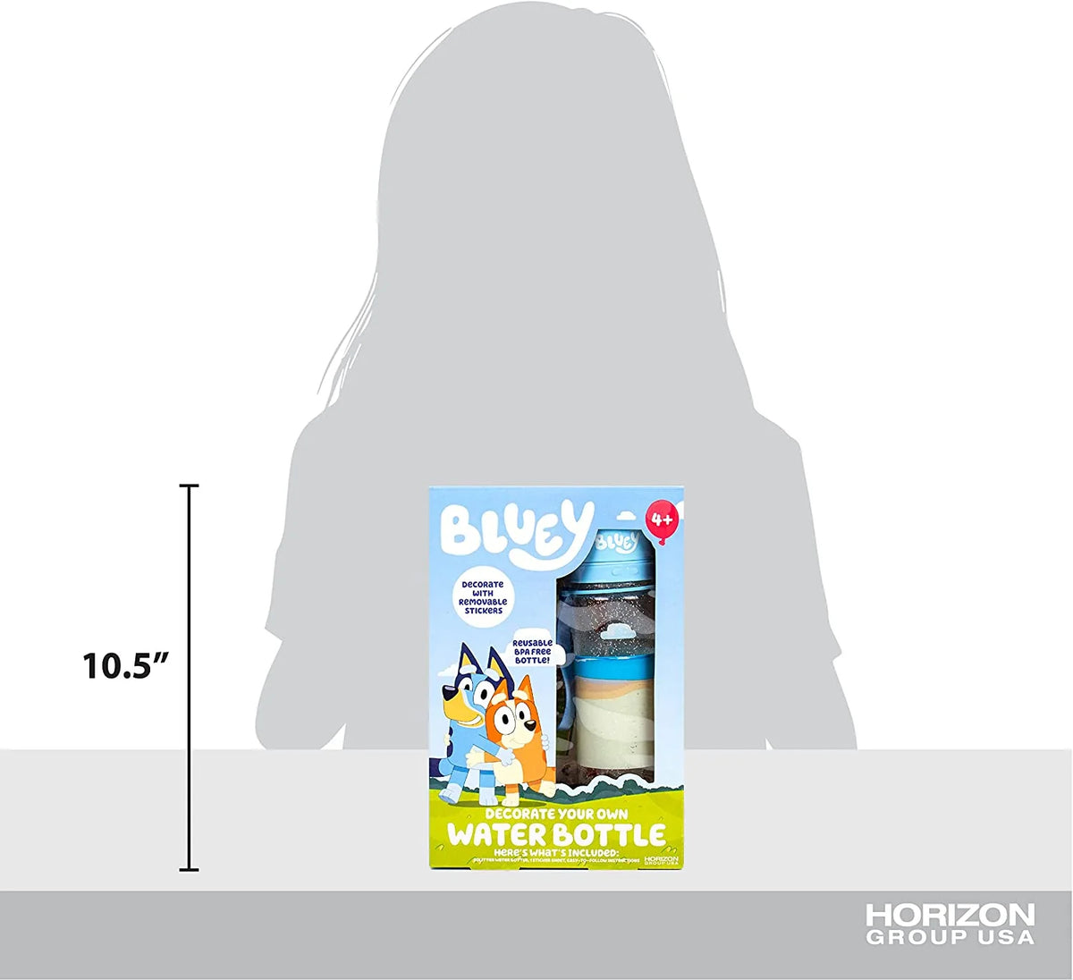Bluey Decorate Your Own Reusable BPA-Free Water Bottle with Repositionable Stickers R838217