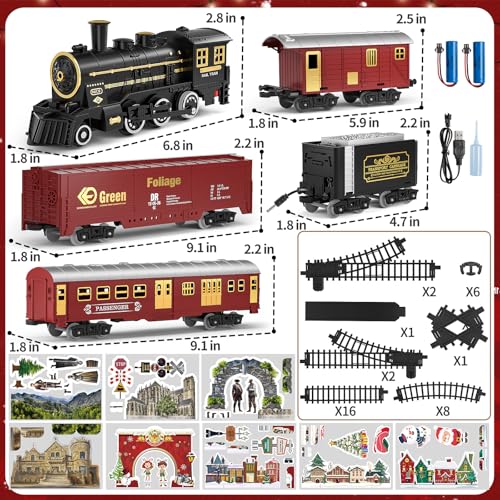 Large Electric Train Set with Realistic Sound, Lights and Smoke N662