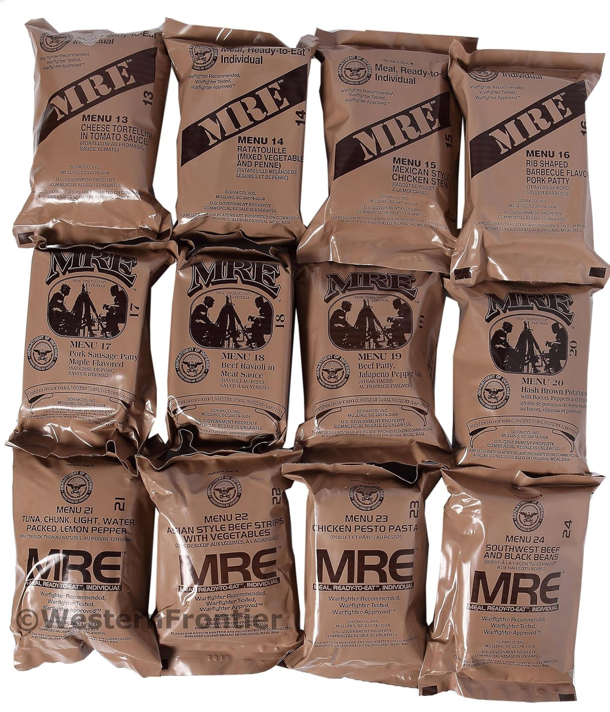 24 Meals Military Surplus Meal Ready to Eat P204