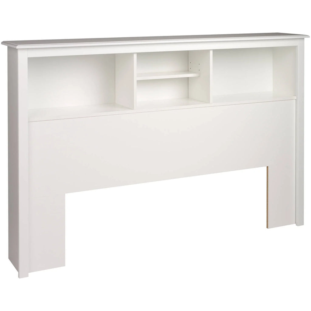 White Full/Queen Bookcase Headboard W554