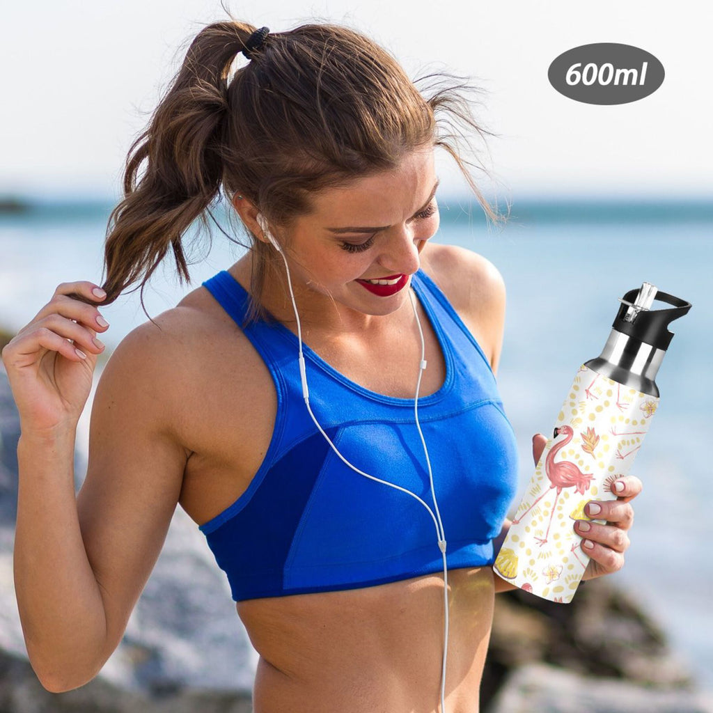 20 oz Insulated Stainless Steel Water Bottle with Straw Lid N778