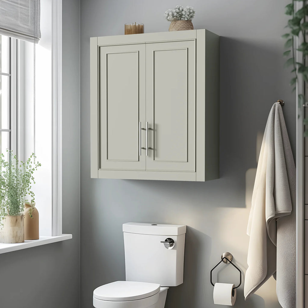 Gray Wood Wall Mounted Storage Cabinets R6454