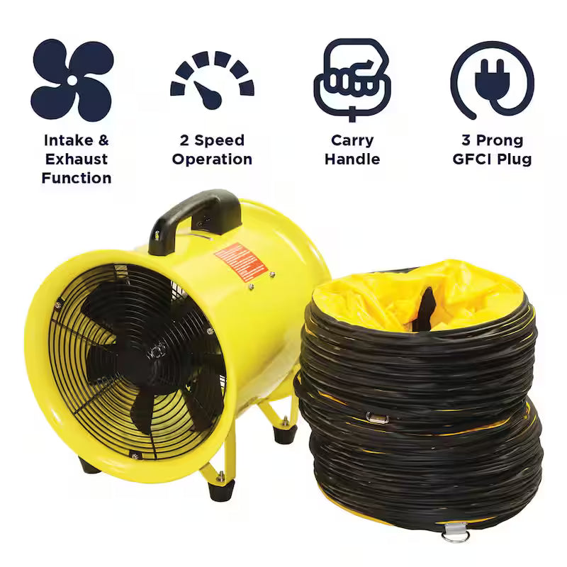 2 Speed Portable Confined Space Ventilator with Hose T2529