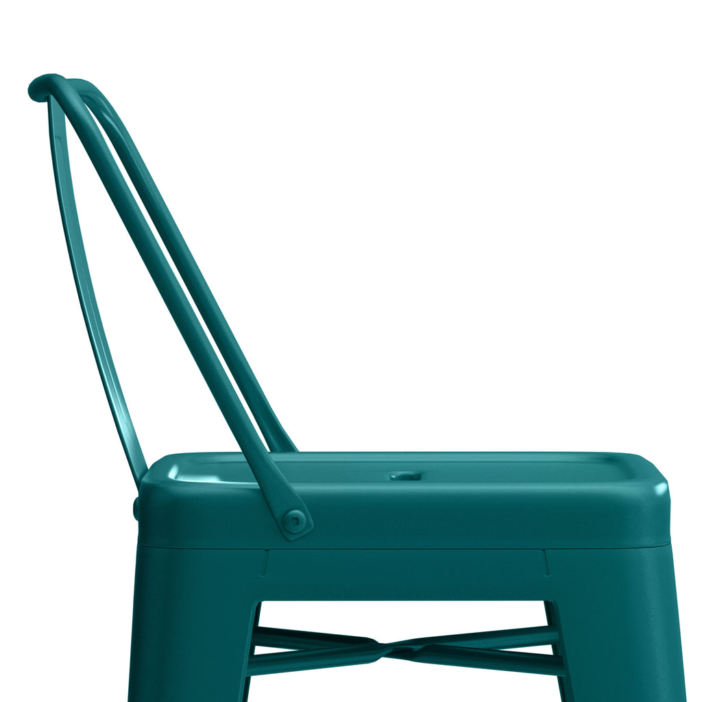 Teal Blue Counter Height Stool Set of 4 Y71146
