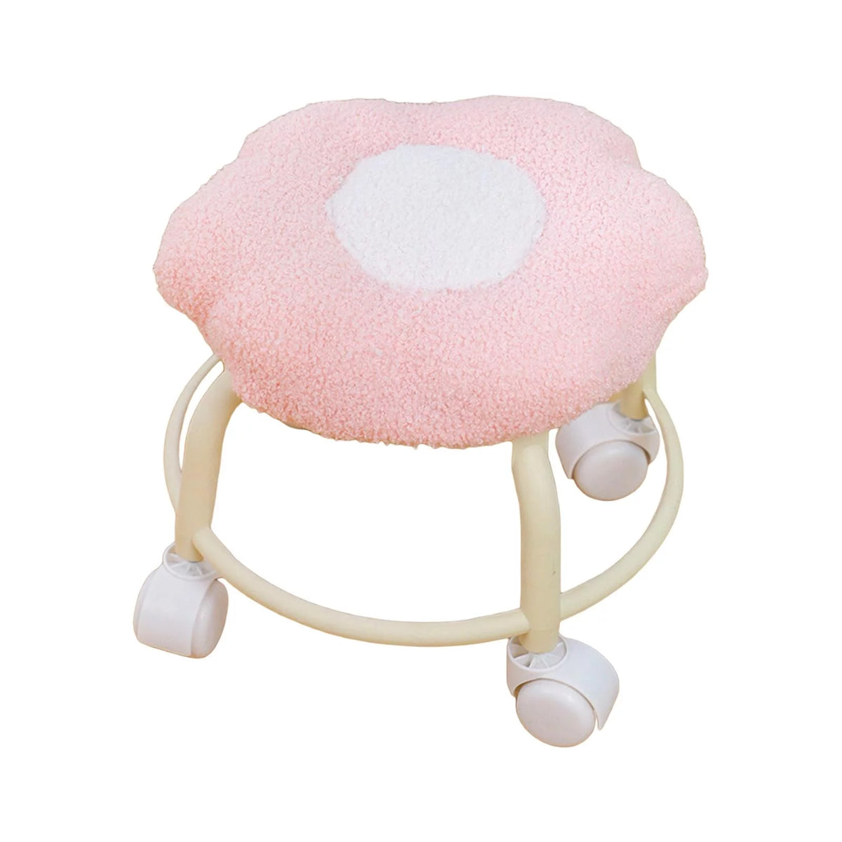 Pink Rolling Swivel Stool Z95670