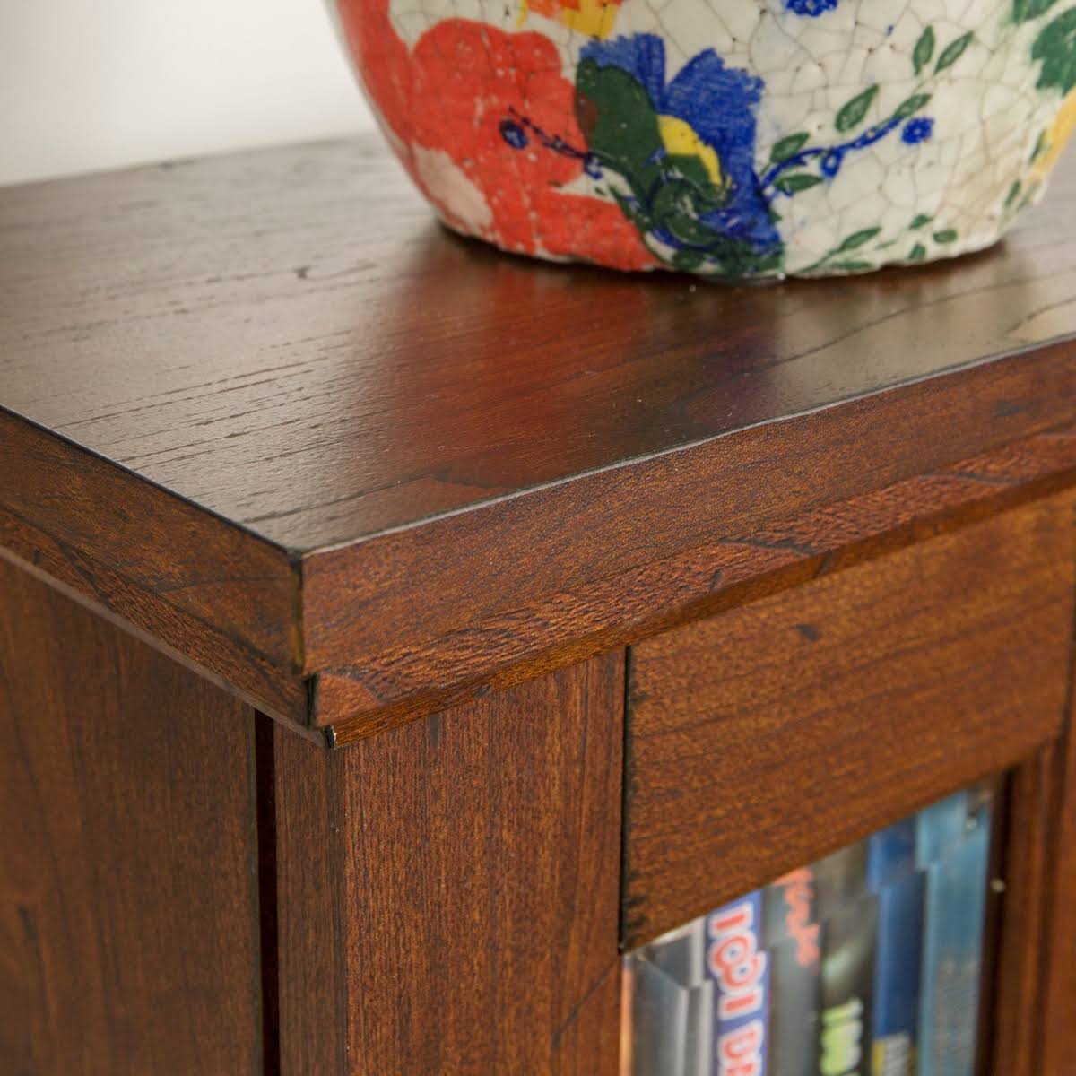 41x22 Wood Media Storage Tower Cabinet Brown Y60285