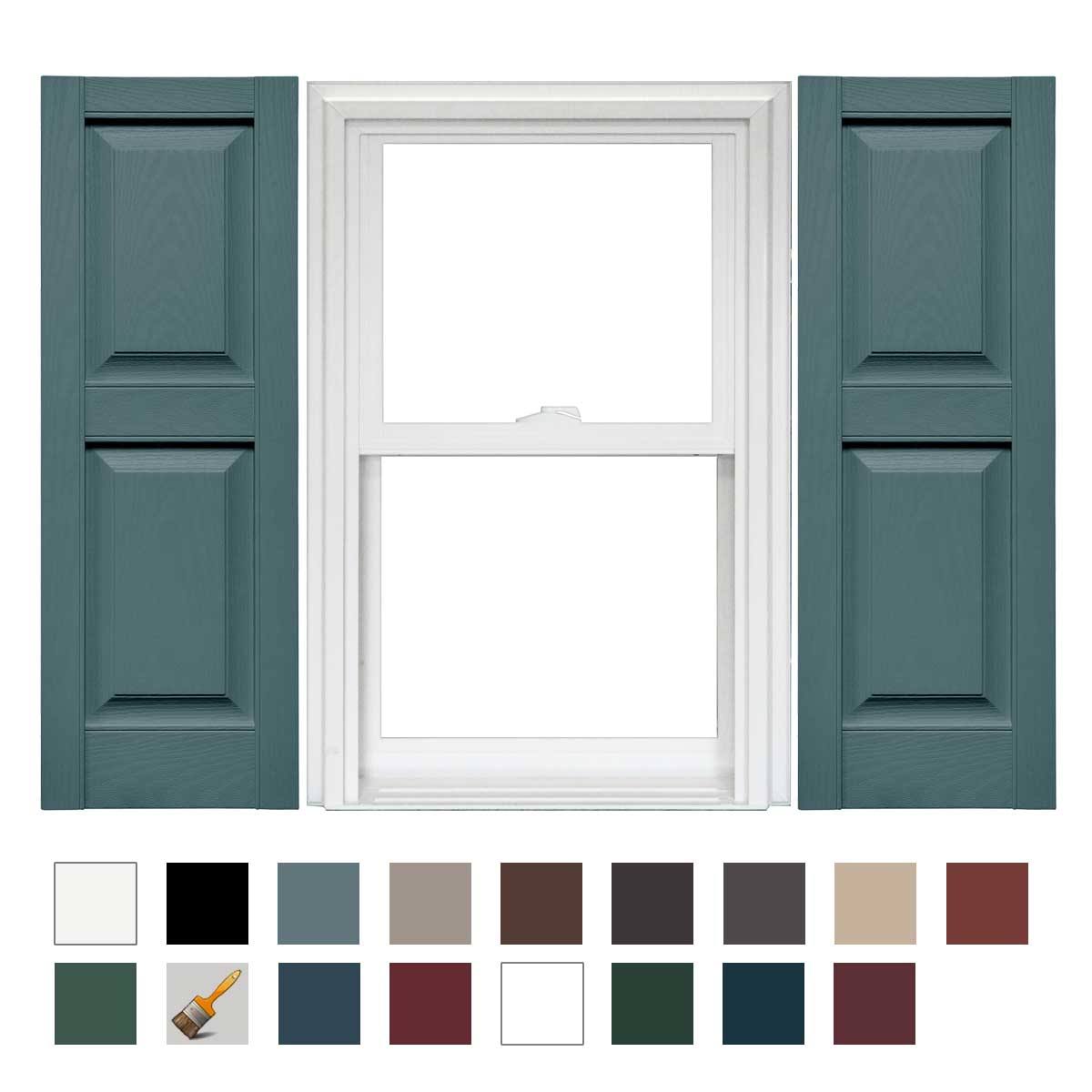 Vinyl Raised Panel Standard Shutter 1 Pair 12 x 43 M8995
