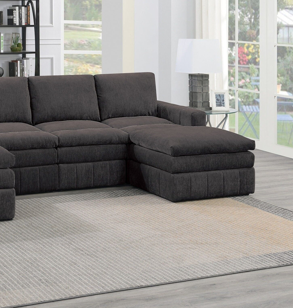 Plush Cushion 6pc Modular Sectional Set with Ottoman B8138