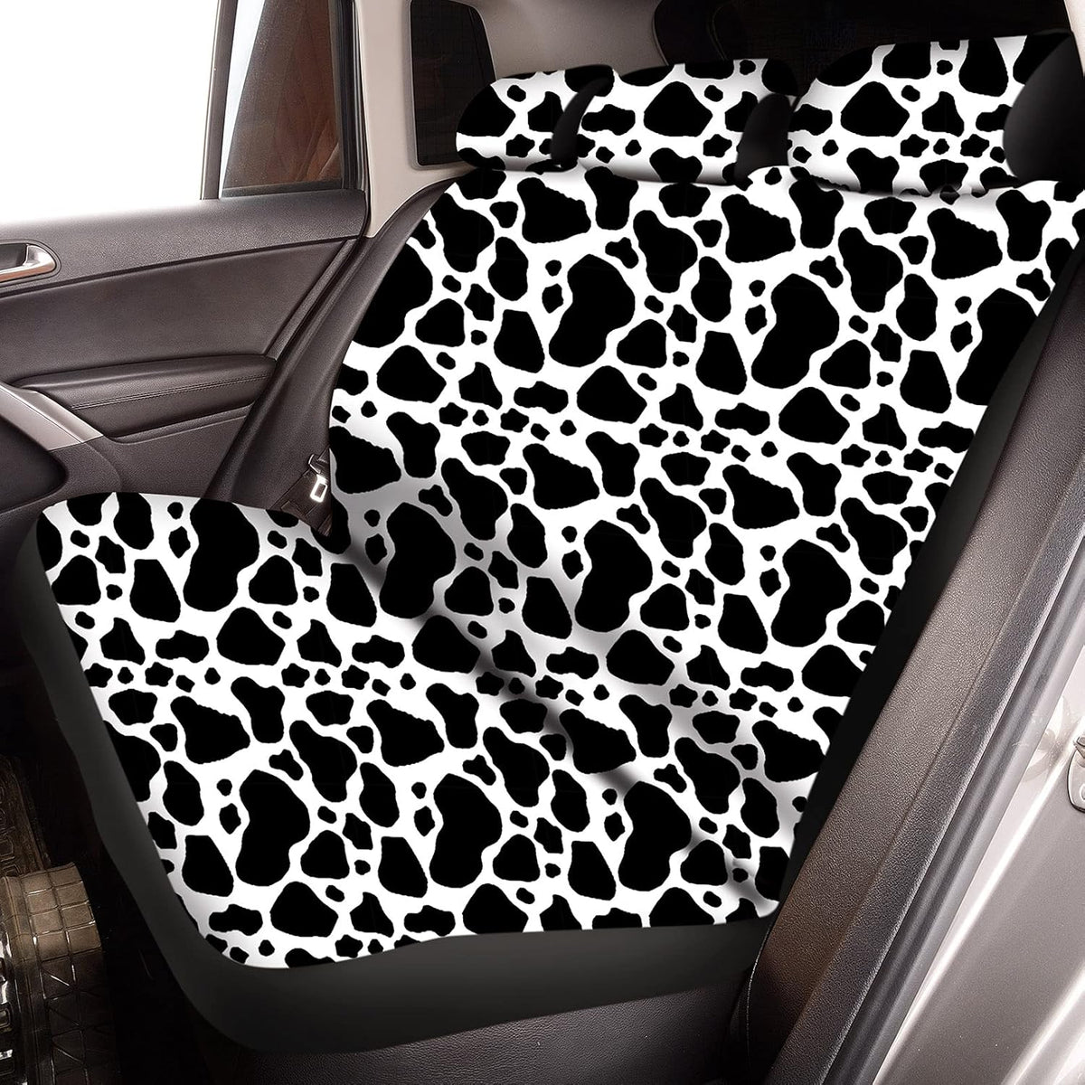 15 Pieces Cow Print Car Seat Covers Full Set I400054