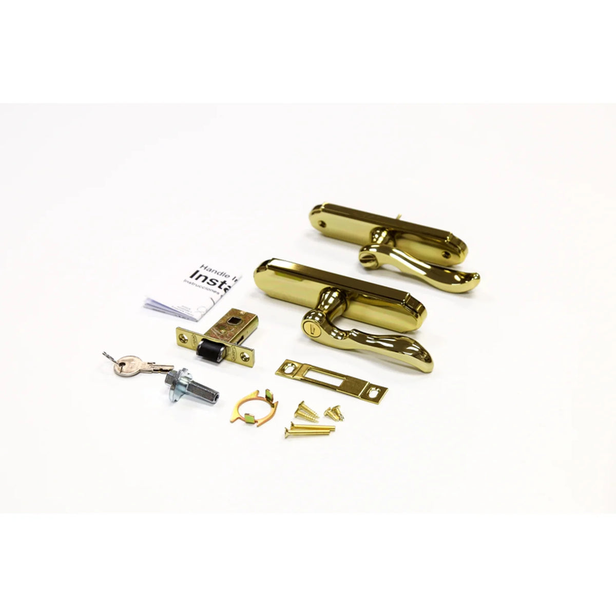 Bright Brass Mortise Handle With Key U72997