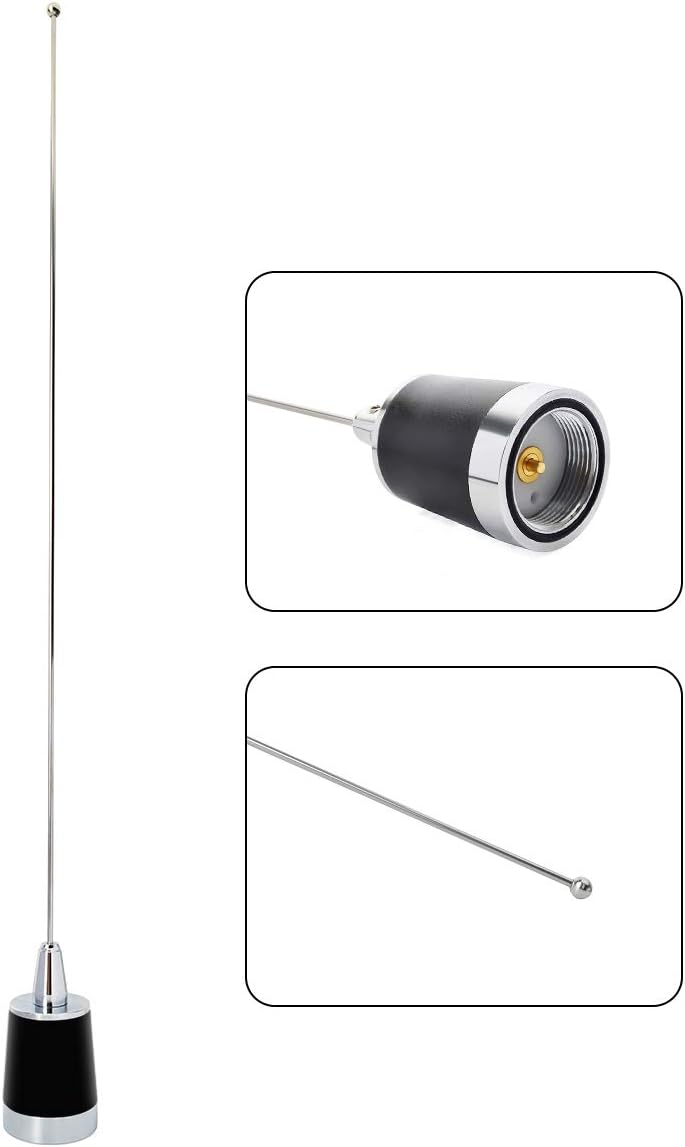 Dual Band Mobile Radio Antenna with NMO Connector and 13ft RG58 Coax Cable Y8695